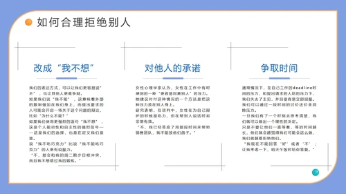 蓝色卡通手绘学会说不主题班会PPT模板