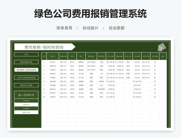 绿色公司费用报销管理系统