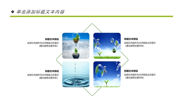 绿色清新节约用水资源动态PPT模板