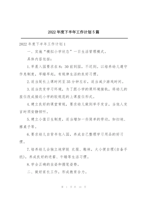 2022年度下半年工作计划5篇.docx