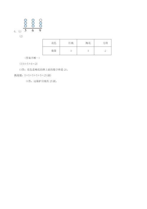 2022一年级数学下学期期末归类达标测试卷4 新人教版.docx