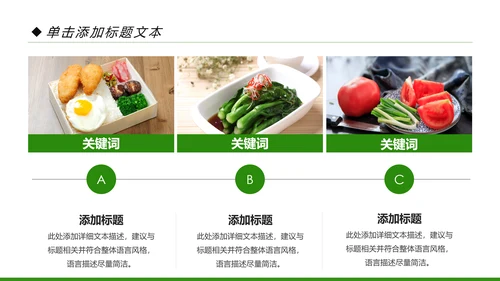 简约清新绿色健康饮食动态PPT模板