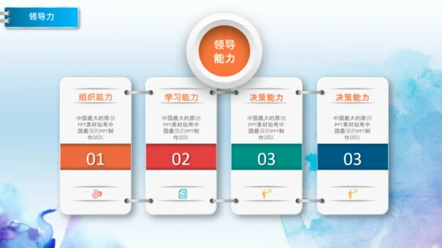彩墨岗位竞聘报告面试个人简历PPT模板