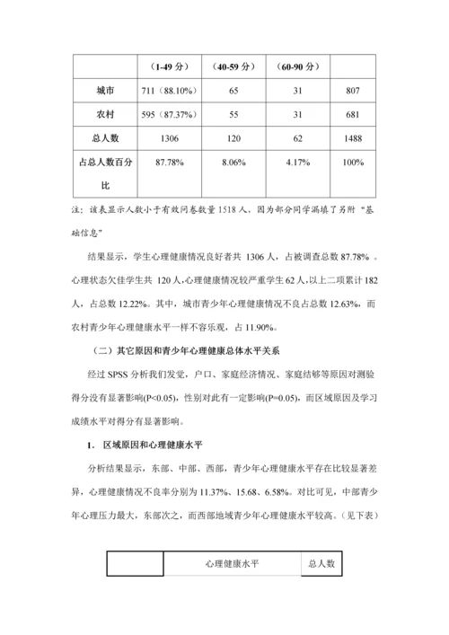 中国青少年心理健康状况调查研究报告.docx