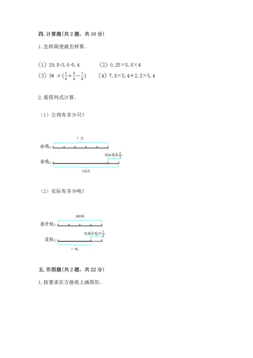 人教版六年级上册数学期末检测卷附答案（b卷）.docx