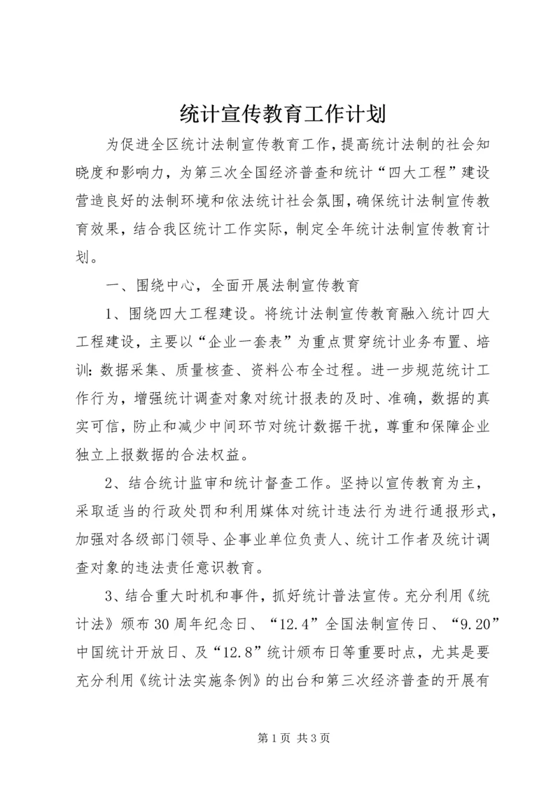 统计宣传教育工作计划.docx