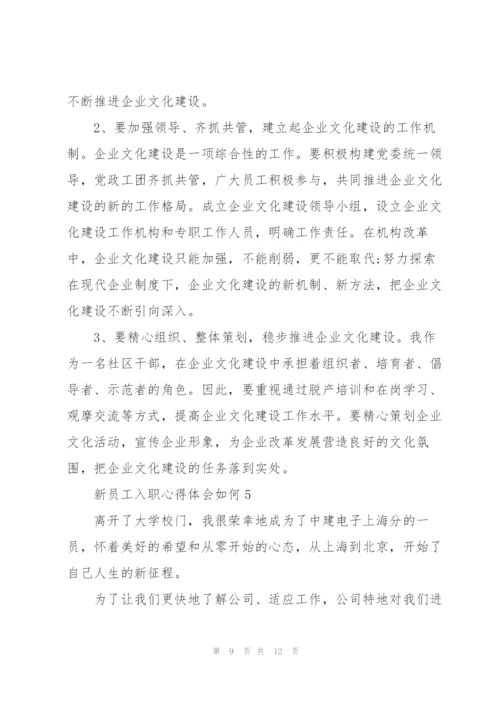 新员工入职心得体会如何写5篇.docx