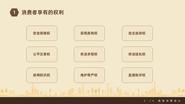 金色飘带315消费者权益日宣传PPT
