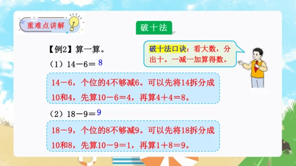 第二单元：20以内的退位减法单元复习课件(共27张PPT)人教版一年级数学下册