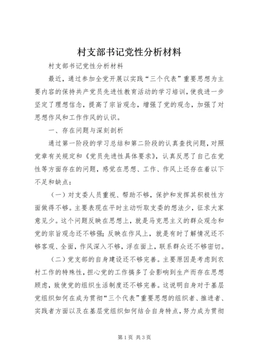 村支部书记党性分析材料.docx