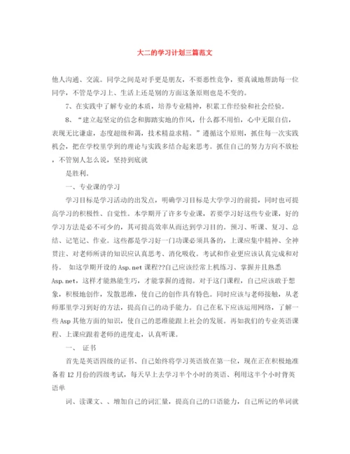 精编之大二的学习计划三篇范文.docx
