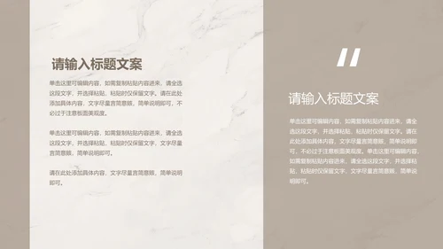 浅棕色大理石简约竞聘述职PPT模板