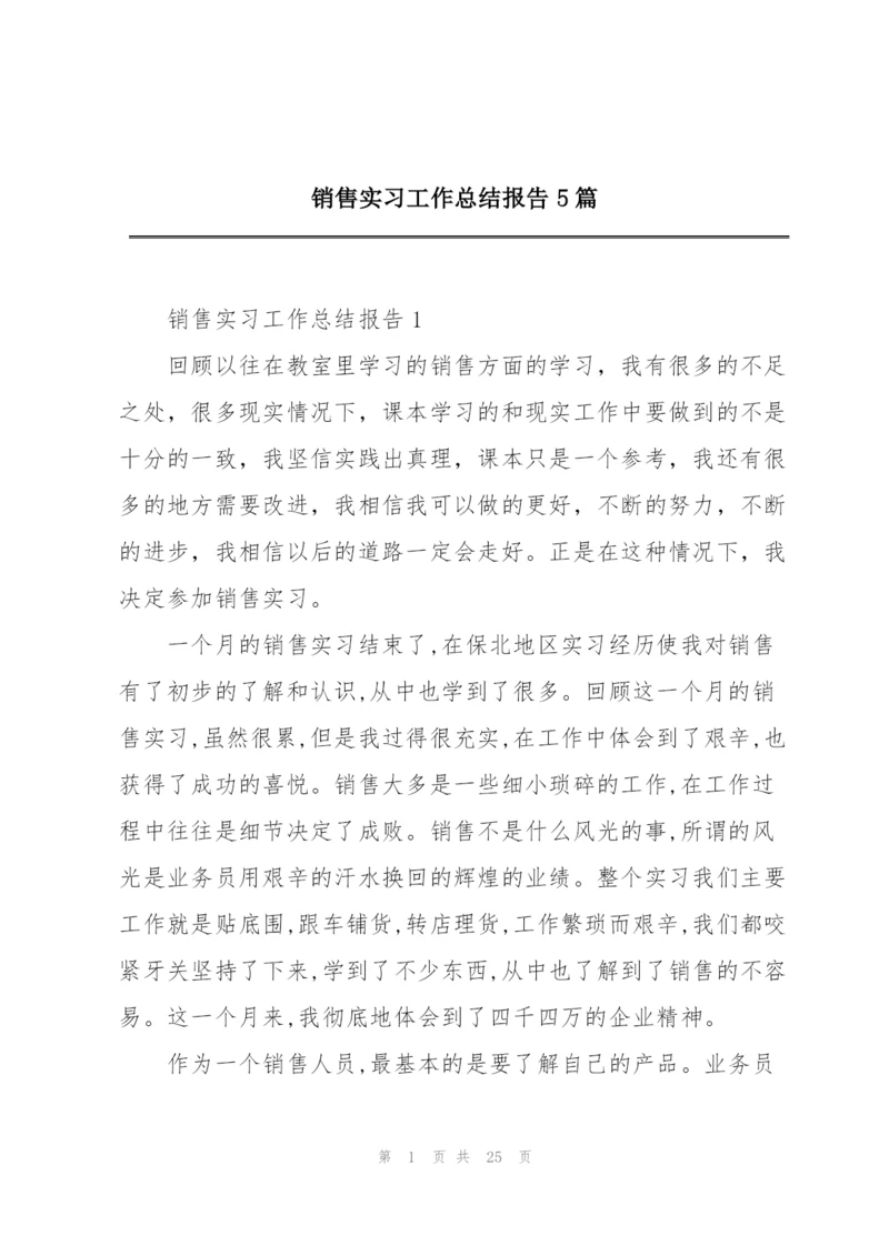 销售实习工作总结报告5篇.docx