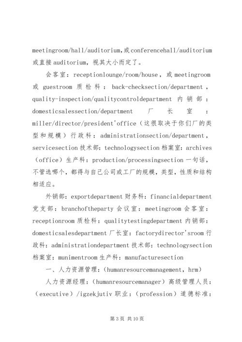 公司部门英文名 (3).docx