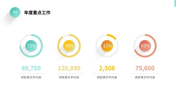 彩色微立体阴影采购工作总结年终报告PPT采购年终总结