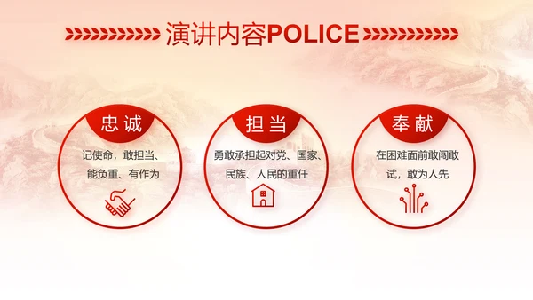 红色公安警察喜迎党的二十大动态PPT