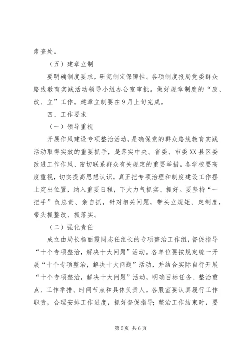 群众路线教育实践活动专项整治工作方案.docx