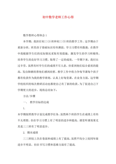 初中数学老师工作心得.docx