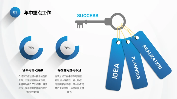 企业风含插图PPT环形图