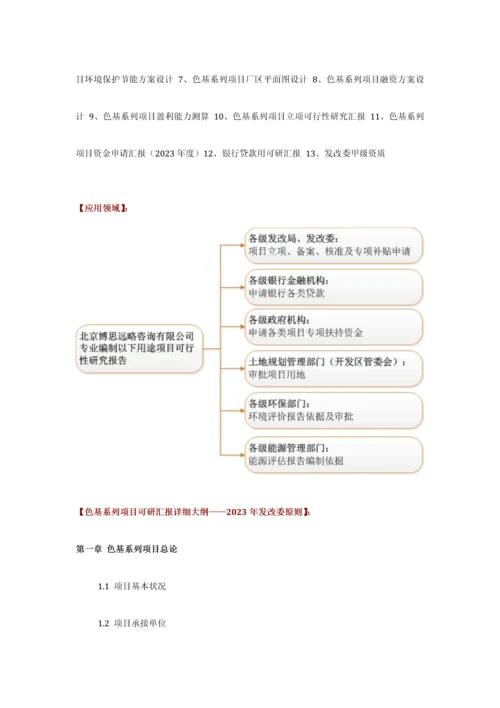 如何设计色基系列项目可行性研究报告技术工艺设备选型财务概算厂区规划方案.docx