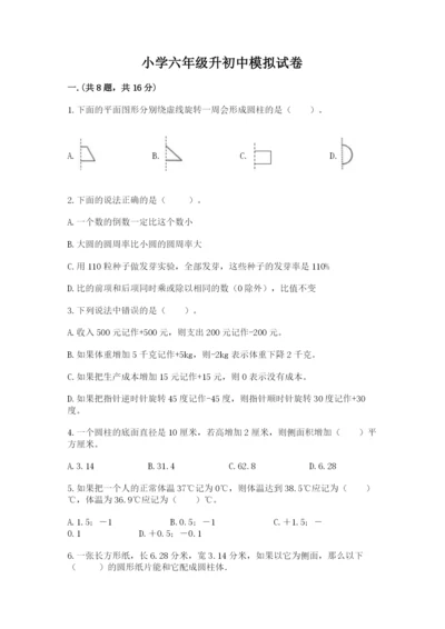 小学六年级升初中模拟试卷精品（考试直接用）.docx