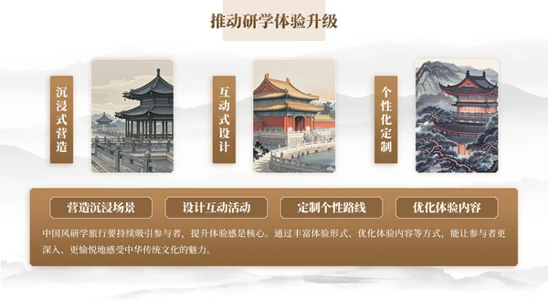 棕色中国风研学旅行PPT模板