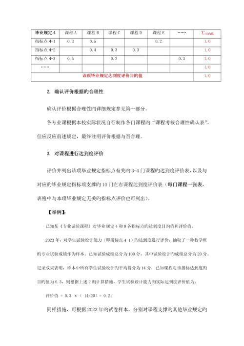 2023年工程教育认证自评报告补充材料毕业要求达成度评价撰写参考格式发下半年认证考查专业.docx