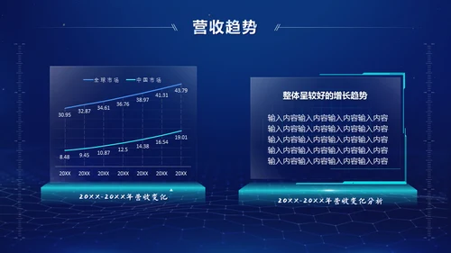 互联网蓝色科技商业计划书通用PPT模板