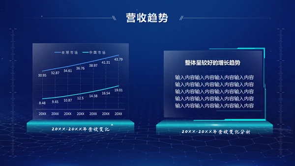 互联网蓝色科技商业计划书通用PPT模板