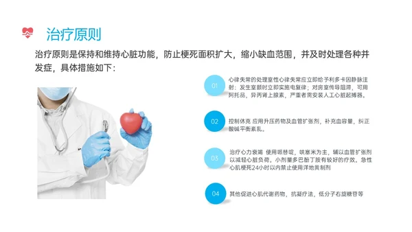 蓝色红色实拍心机梗死病人护理心肌