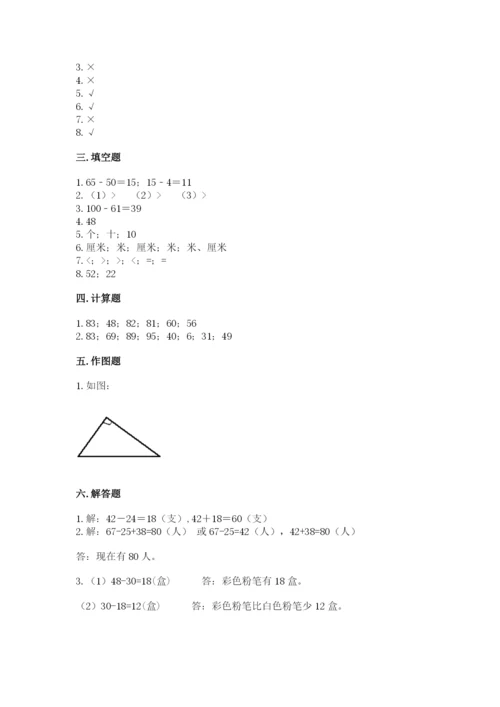 2022人教版二年级上册数学期中测试卷附答案（研优卷）.docx