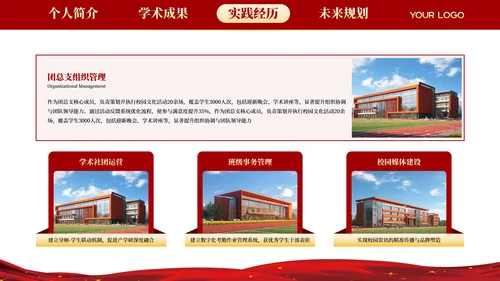红色学院风20XX学年度国家奖学金答辩PPT模板