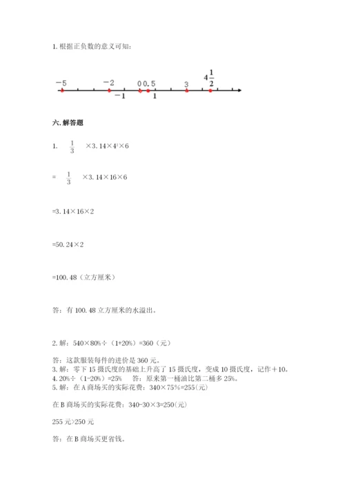 麻阳苗族自治县六年级下册数学期末测试卷（名师推荐）.docx