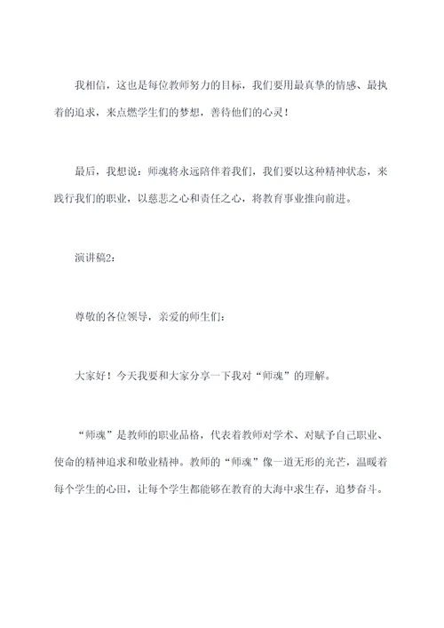 师魂的演讲稿