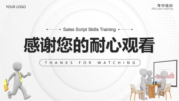 黑色简约微立体销售话术技巧培训PPT模板