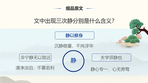 《诫子书》汉字笔划汉语言文学字体研究PPT模板