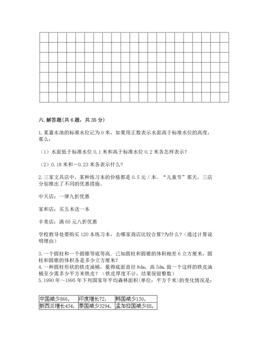 人教版六年级下册数学期末测试卷学生专用.docx