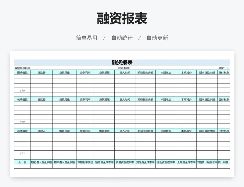 融资报表