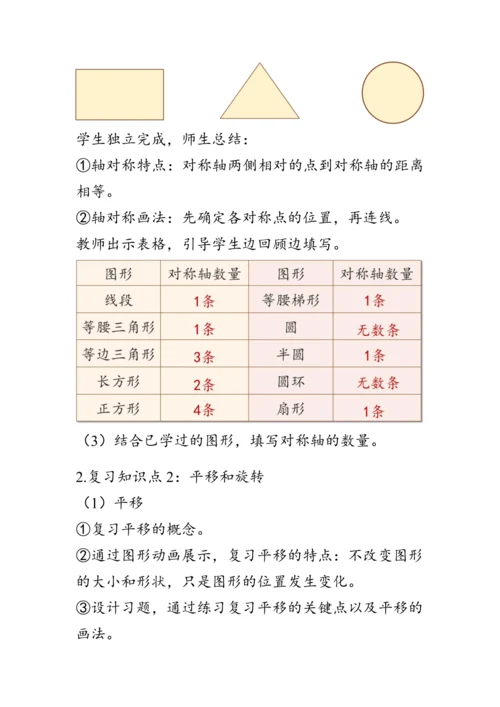 《整理与复习--图形的运动》（教案）人教版六年级数学下册
