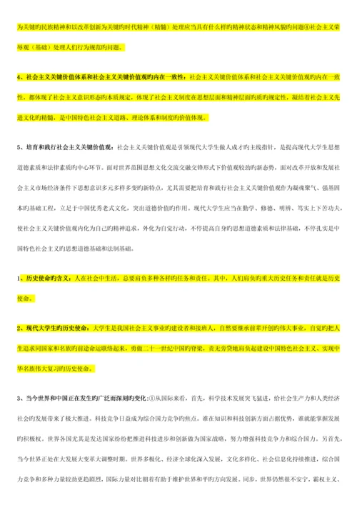 2023年自考03706思想道德修养与法律基础重点复习资料.docx