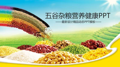粮食五谷杂粮食品健康营养讲座PPT模板