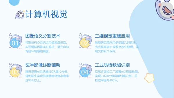 呆呆鲨可爱卡通风AI应用科普PPT模版