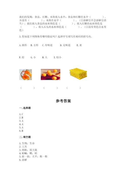 教科版一年级下册科学期末测试卷【全优】.docx