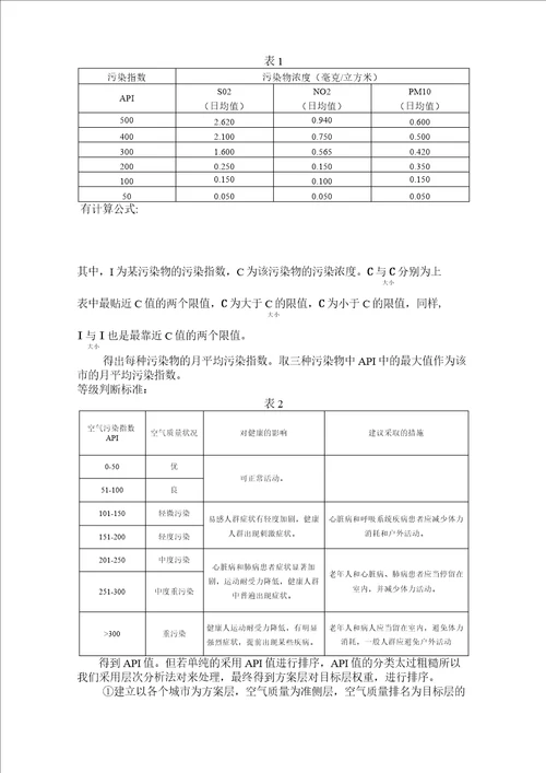 大气污染论文数学建模