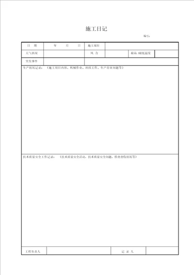 施工日志空白表格doc