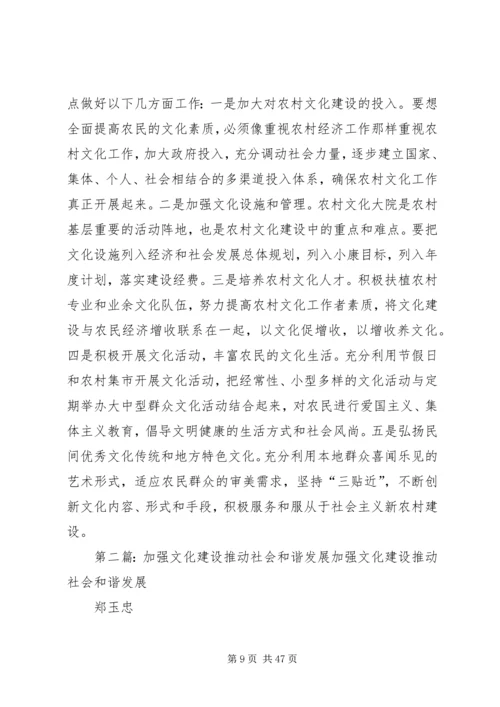 加强农村和谐文化建设推动经济社会和谐发展.docx
