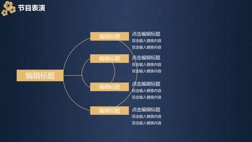 深蓝色高端中国风年会邀请函通用PPT模板