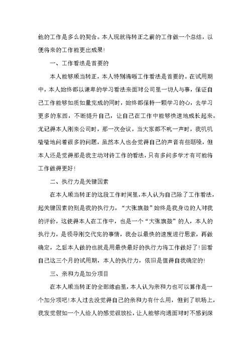 2022年转正工作总结