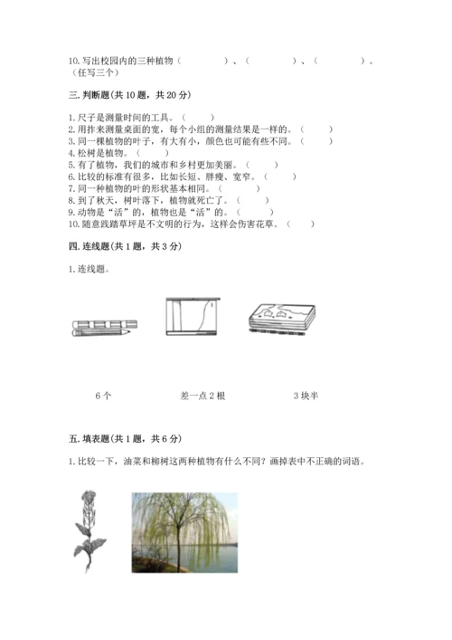 教科版一年级上册科学期末测试卷附答案（实用）.docx