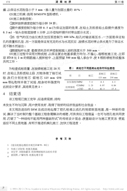 DJM法在处理软弱地基中的运用